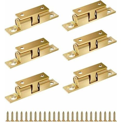 Verrou à double rouleau, serrure à bille à double tension en laiton de 60 mm pour porte de meuble à tiroirs, serrure robuste en laiton pour porte de meuble à tiroirs (1/4)