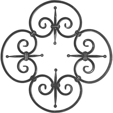 Rosone - Altezza 580mm larghezza 580mm sezione quadrata liscia da 12mm - Ferro battuto - Saldatura
