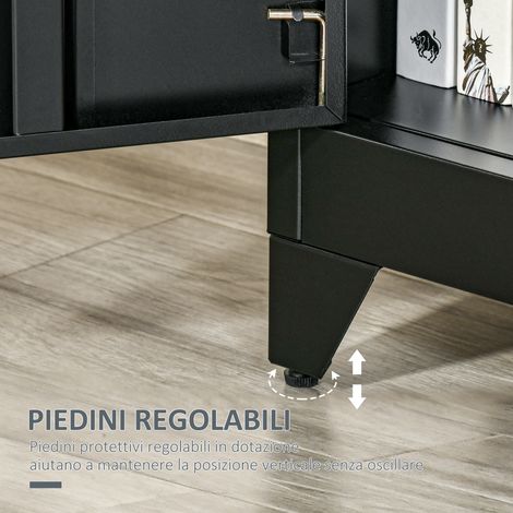 Armoire métallique noire style industriel, 2 portes, 75x33x110 cm, pour garage et intérieur. (1/5)
