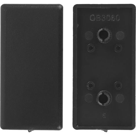 Lot de 10 embouts extrudés – 30 x 60 mm pour profilé aluminium 3060 à écrou en T, bouchons d'extrusion pour chariot, noir (1/5)