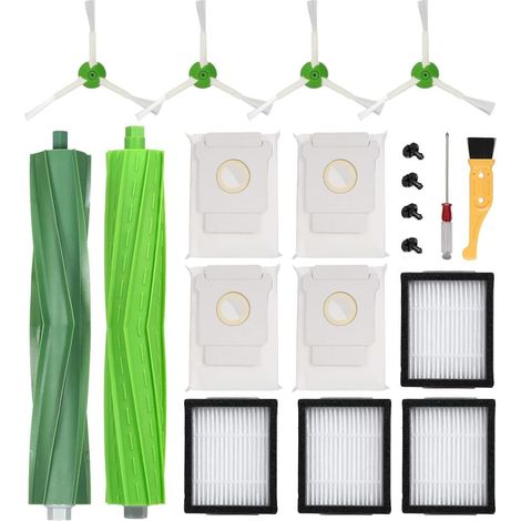 13 Stück Ersatzteile für i3 i7 J7 i4 i7+ i3+ i4 i4+ i6 i6+ i8 i8+ j7+ Plus E5 E6,I & j Serie (1 Gummibürste, 4 Filter, 4 Pinsel, 4 Stück Schmutzentsorgungsbeutel) (1/5)