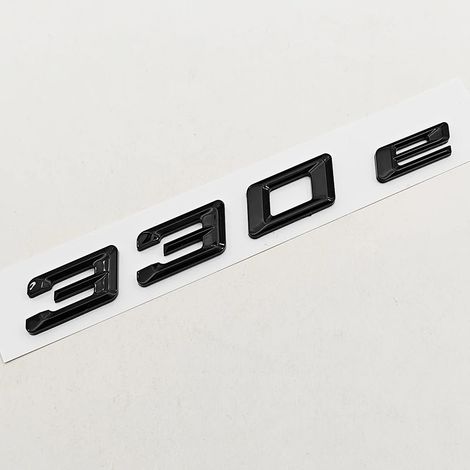 (330e Noir) - Nouveau logo 3D ABS chromé noir pour voiture, autocollant emblème de coffre arrière BMW 330e, compatible avec les accessoires auto pour BMW 330e (1/5)