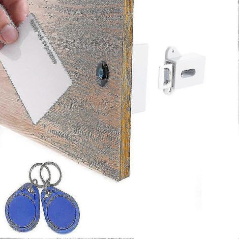 Serrure électronique invisible pour armoire, serrure dissimulée, serrure RFID à monter soi-même, compatible avec les armoires, tiroirs et unités de rangement en bois. (1/5)