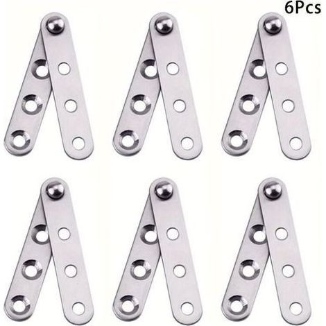 pair Lot de 6 Charnières Pivotantes à 360° en Acier Inoxydable – Pour Portes de Placards, Tiroirs et Fenêtres, Design Moderne et Surface Métallique Lisse (1/5)