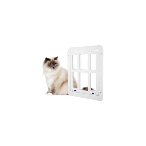 Chatière blanche pour chat - Taille S - Cadre 25 x 31.5 cm - Étanche, isolation thermique et phonique (1/4)