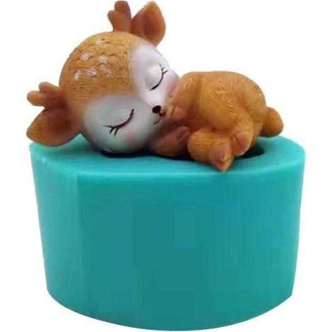 3D Stereoscopic Deer Silicone Mold, Animal Casting Mold, Silicone Ice Cube Tray, Chocolate Candy Mold for DIY Crafts, Cake Decoration, Chocolate Jelly, and Candy (1/5)
