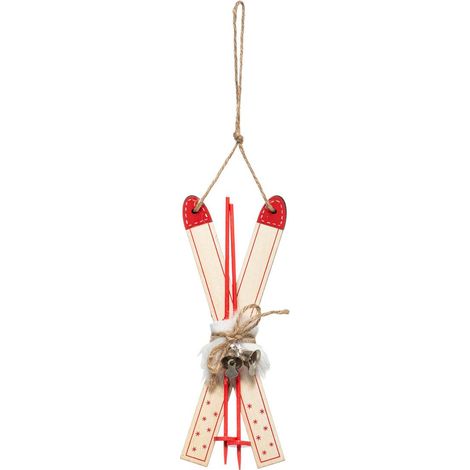 Albero di Natale di legno Ski Red Nature 2 - Legno naturale - Feeric lights & christmas