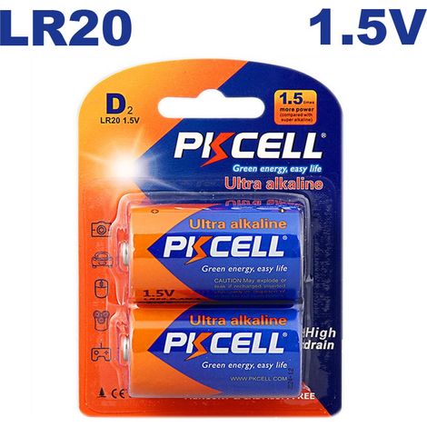 2 Piles LR20 Ultra Alcaline PKCell 1.5V (1/4)