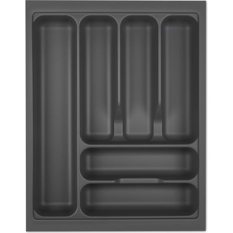 ORGA-BOX I Besteckeinsatz 369 x 473 oriongrau mit Perlstruktur und Anti-Rutschbeschichtung für Tandembox Antaro / Intivo u. ModernBox im 45er Schrank Besteckkasten