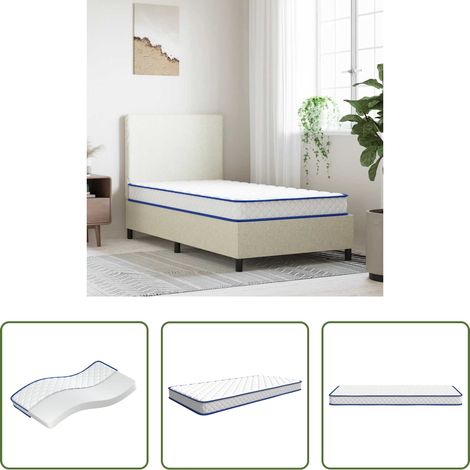 vidaXL Matratze für Nachtruhe - Memory-Schaum-Matratze 100x200x17 cm Weich Weiß (1/5)