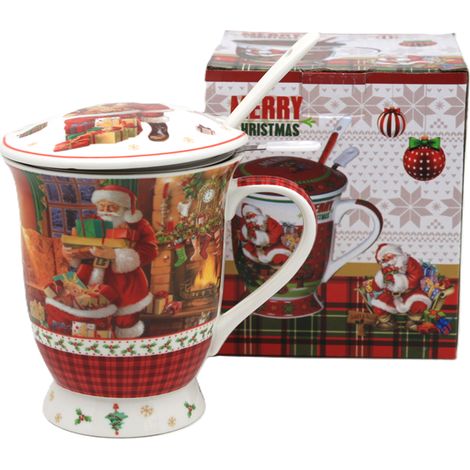 Tazza in porcellana con infusore e cucchiaino, Babbo Natale, 350 ml (1/5)