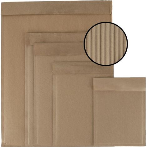 IMBALLAGGI 2000 - Buste Imbottite in Carta Certificata FSC con Cartone Ondulato - Confezione da 400 Pezzi, Dimensioni 270x360mm - Marrone - Ecologiche & Ideali per Spedizioni Sicure