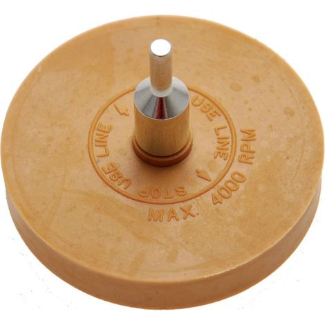 Gomme Roue - Diamètre 90 mm - Axe 6 mm - Épaisseur 18 mm - Pour Retrait Adhésif sur Peinture Verre Carrosserie - 1 Pièce (1/2)