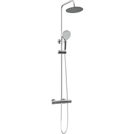 Juego de Sistema de Ducha Termostática Cromado SS201 vidaXL