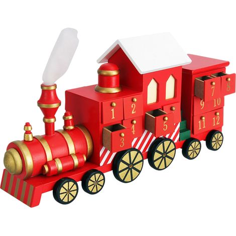 Spielwerk Traditional Wooden Christmas Advent Calendar Reusable Xmas Countdown  Advent Calendar Train
