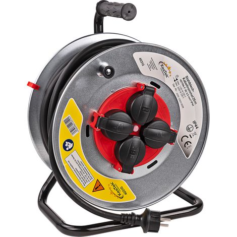 Kestek Stahlblech Kabeltrommel Kabelrolle Stromkabel 25m H07RN-F 3G2,5mm² IP44 (1/4)