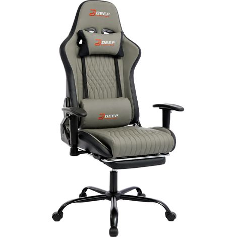 Silla gaming Hedo 100093 con reposapiés extensible, color gris (5907184130682) (1/2)