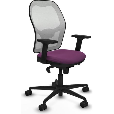 Jorquera sincro malla blanca similpiel morado brazos 2D base nailon  ruedas 65mm nailon (1/5)
