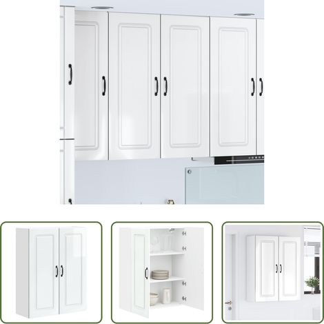 vidaXL Hochglanz Weiß - Küchenschrank Kalmar Hochglanz Weiß 80 x 31 x 100 cm (1/5)