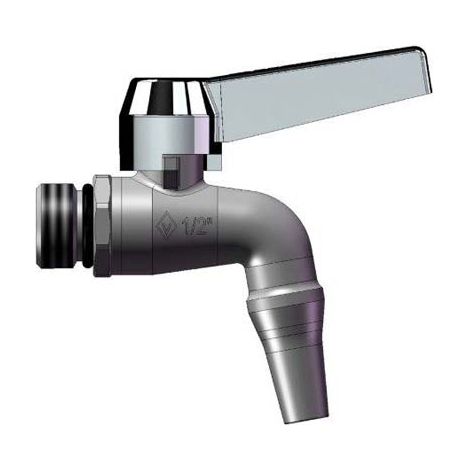 RUBINETTO A SFERA OTTONE + BECCUCCIO BUGATTI - NICHELATO 1/2M- 2 pezzi