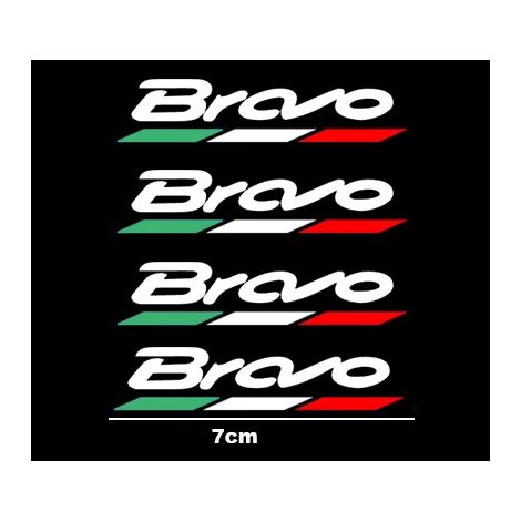 (Bravo) Lot de 4 autocollants de carrosserie compatibles avec Fiat 500, 500X, 500L, 500C, 500E, Punto, Tipo, Panda et Bravo. Accessoires auto. (1/4)
