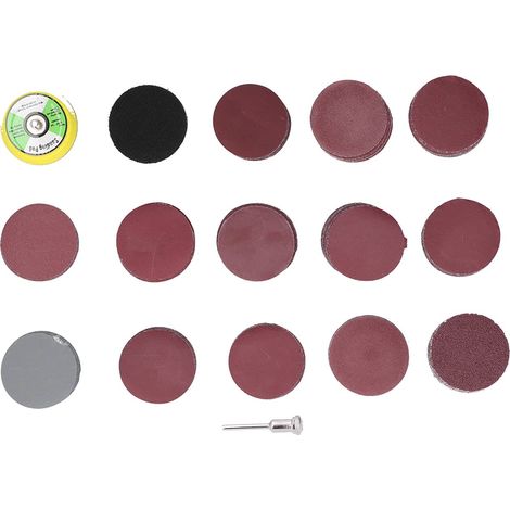 Kit disque papier abrasif 2 pouces – plaque support + abrasifs 60-3000 – polissage métal / bois / caoutchouc