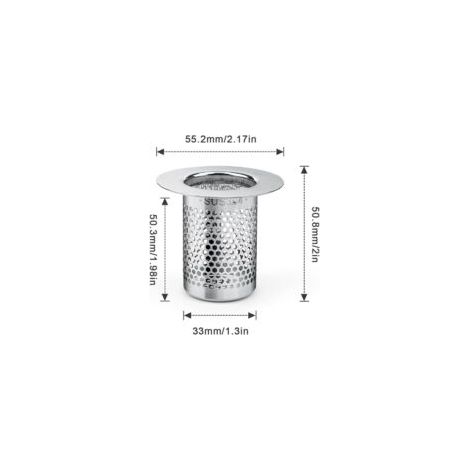 Filtro per capelli da doccia, 3 pezzi, filtro per lavabo da bagno in acciaio inox, filtro per tappo lavabo 5,5 × 5 cm per balcone - Crezuo