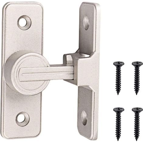 Serrure de fermeture de porte intérieure coulissante éclairée à 90 °, crochet de porte plat, boulon de verrouillage, loquet antivol (1/4)