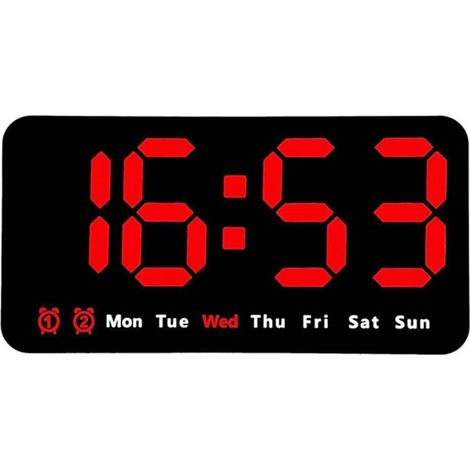 Reloj despertador digital LED con indicador de temperatura y fecha, 3 niveles de brillo, formato de 12/24 horas, montaje en pared o escritorio, alimentación USB, ideal para dormitorio u oficina, color (1/5)