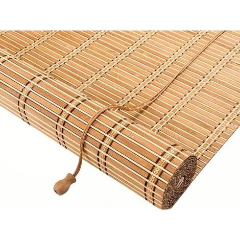 Store enrouleur en bambou naturel 60x140 cm – Degré d'ombrage 60% – Résistant aux UV – Installation intérieure/extérieure (1/5)