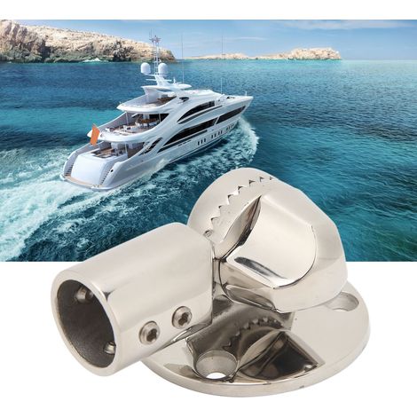Support d'antenne VHF marine, base d'antenne à cliquet en acier inoxydable 316 de 22 mm (7/8"), support d'antenne réglable à 180° (1/5)