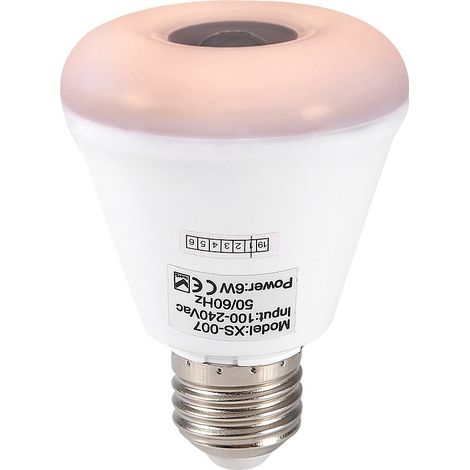 Lampe LED infrarouge 6 W avec détecteur de mouvement pour couloir et escalier, blanc chaud, culot E27, 100-240 V CA (1/4)