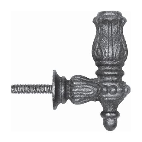 Deco Fer Forge – Equerre de rampe en fonte pour barreaux Ø16mm – H132mm L85mm – Fixation à visser à l'anglaise – Déport 60mm