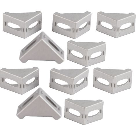 10 équerres d'angle en alliage d'aluminium en forme de L, fixations à angle droit 28 x 28 mm (1/5)