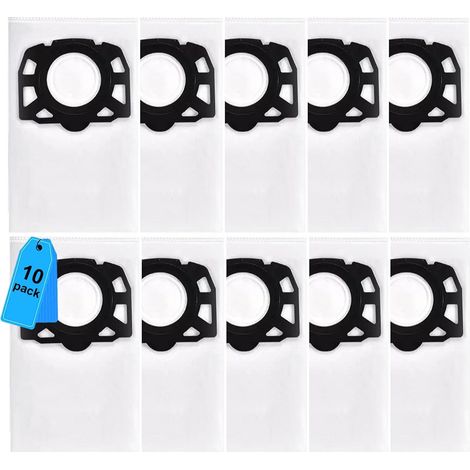 10 sacs aspirateur premium pour Kärcher WD4 WD5 WD6 WD5P WD6P, adaptés au filtre KFI 487, pièces de rechange (1/5)
