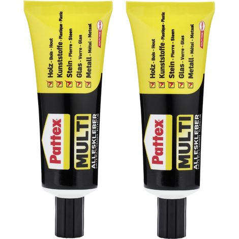 Adesivo Multiuso Pattex Multi 2 x 50 g in Tubo infrangibile, Senza solventi, Extra Forte, Veloce e Pulito, Non Cola, Potente (1/5)