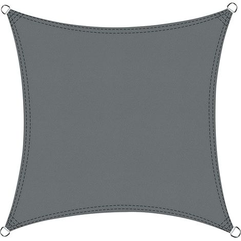 Voile d'ombrage carré 2.5x2.5m Imperméable Toile Ombrage UV Protection pour Patio Jardin, Terrasse,Extérieur, Balcon, Gris (1/5)