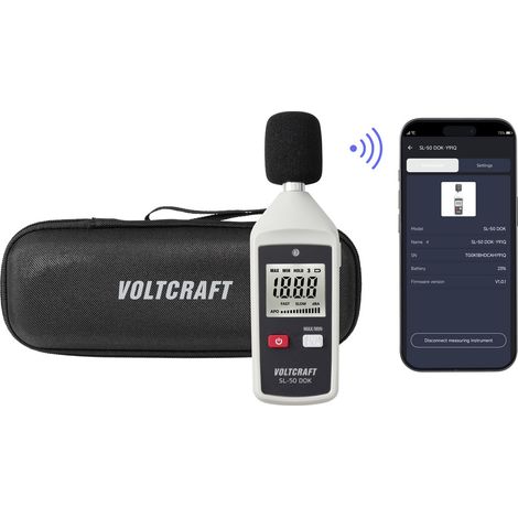 VOLTCRAFT SL-50 DOK Schallpegel-Messgerät mit Reportfunktion 130 dB (max.) 31.5 Hz - 8 kHz (1/5)