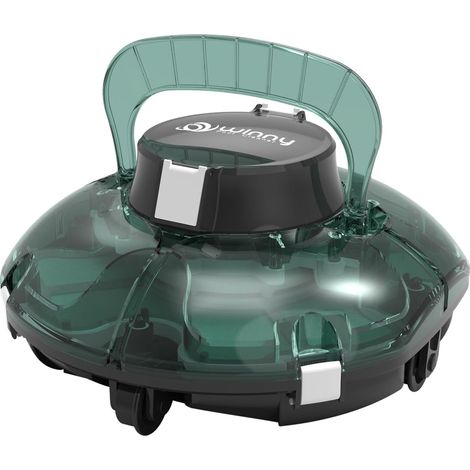 POOL CLEANER 200 Robot Piscine, Aspirateur Piscine Sans Fil Avec Batterie, Autonomie 75 Min pour Piscines Hors-Sol 60m², Double Filtration,Stationnement Automatique(Transparent Vert Blanc) (1/5)