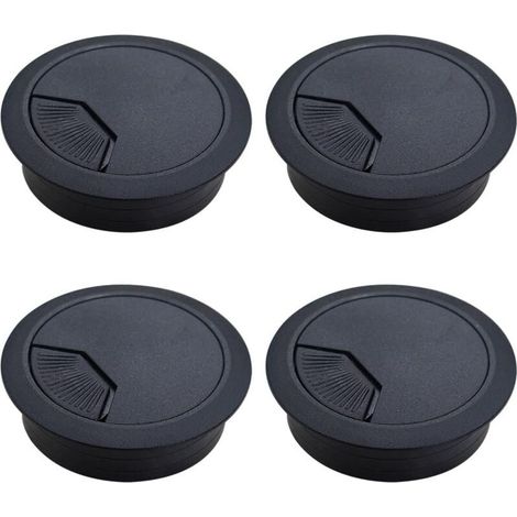 4 Pièces Couvercle Passe Câbles Fil Rond Ø60mm pour Encastrer sur Table de Bureau Organisateur de Cables (1/5)