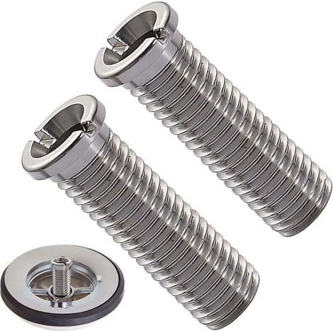 2 Pièces Argent Vis pour Panier D'évier Acier Inoxydable Vis Creuse Vis de Bonde, pour Bonde evier cuisine Lavabo cuisine Accessoires pour évier de cuisine, M12 x 30 mm (1/4)