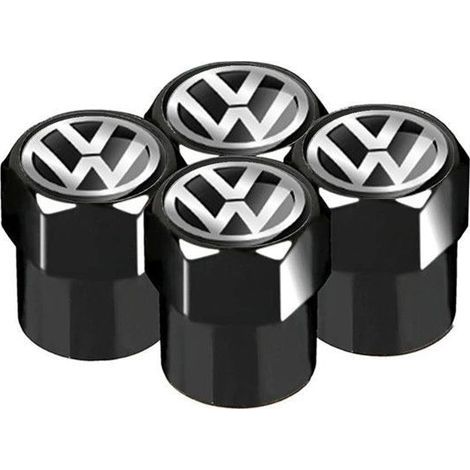 4-Piece Car Valve Cap Set for Public Use, Tire Valve, Metal Valve Cap, Corrosion Resistant Dustproof Cap Accessories (Volkswagen Logo) (1/5)