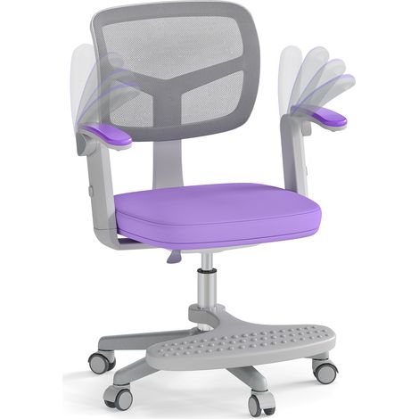COSTWAY Kids Desk Chair Children Study Chair w/Adjustable Height-Purple (1/5)