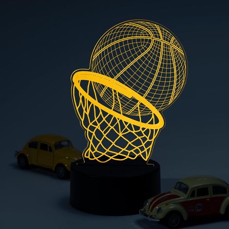 1 Veilleuse Basketball 3D, 16 Couleurs, Tactile, USB, Batterie, Décoration Chambre Enfant (1/5)