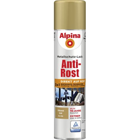 Alpina Sprühmetallschutz-Lack Anti Rost 400 ml gold glänzend Sprühlack Lack (1/3)