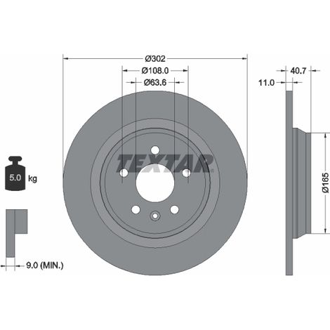 Lot de 2 Disques de frein Textar 92162903 VOLVO 30769059 31358884 31471746