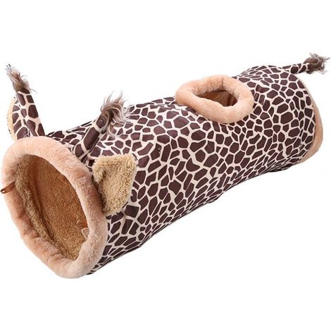 Tunnel en tissu pliable et portable pour animaux de compagnie, chats, chiens, lapins (girafes) (1/4)