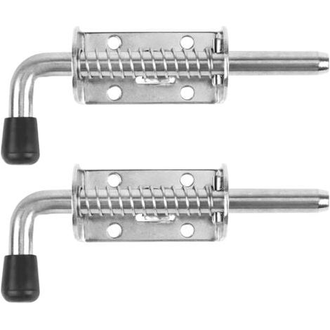2 Pièces Loquet Ressort Robuste Inox, 10 X 128mm Boulons à Ressort en Acier Inoxydable, Barrel Bolt pour Porte de Garage/de Jardin, Placard (1/2)