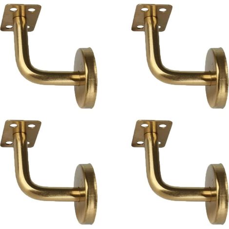 Lot de 4 Support de Main Courante d'Escalier en Acier Inoxydable Supports de Rampe d'Escalier Support de Fixation Mural avec Recouvrement pour Intérieur et Extérieur (1/5)