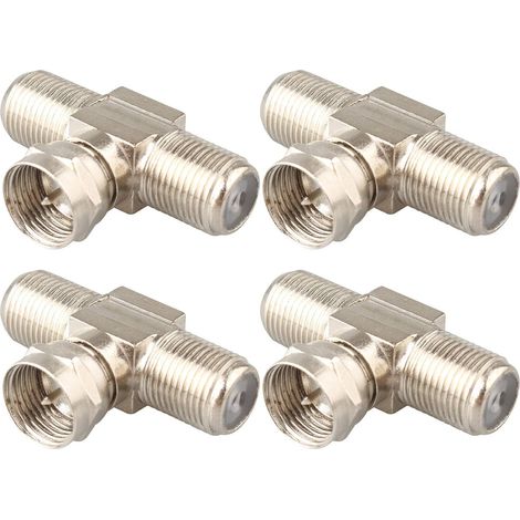 Lot de 4 Adaptateurs de Câble RG6 3 Voies Mâle vers 2 Femelles pour Coaxial Femelle F Connecteur de Câble Satellite D'antenne TV (1/5)